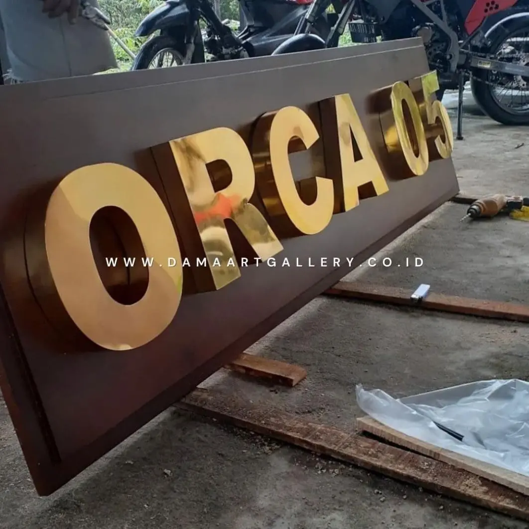 Huruf Letter Tembaga Kuningan Custom